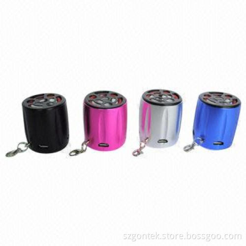 Mini Alloy Speakers, Supports Micro Card Slot, FM Radio and Aux-in Playback